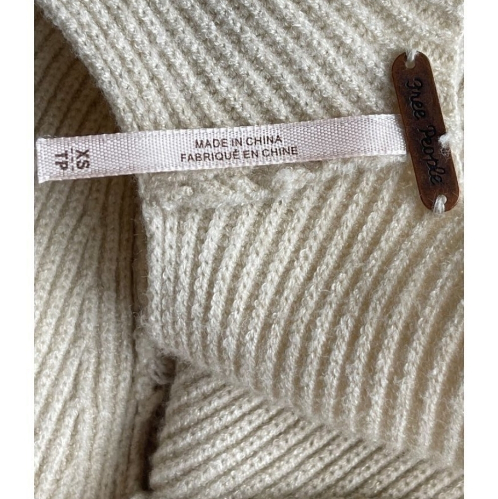 Free People Saffron Style Sweater: Boho Coquette Cottagecore Knit Pullover XS - Picture 4 of 8